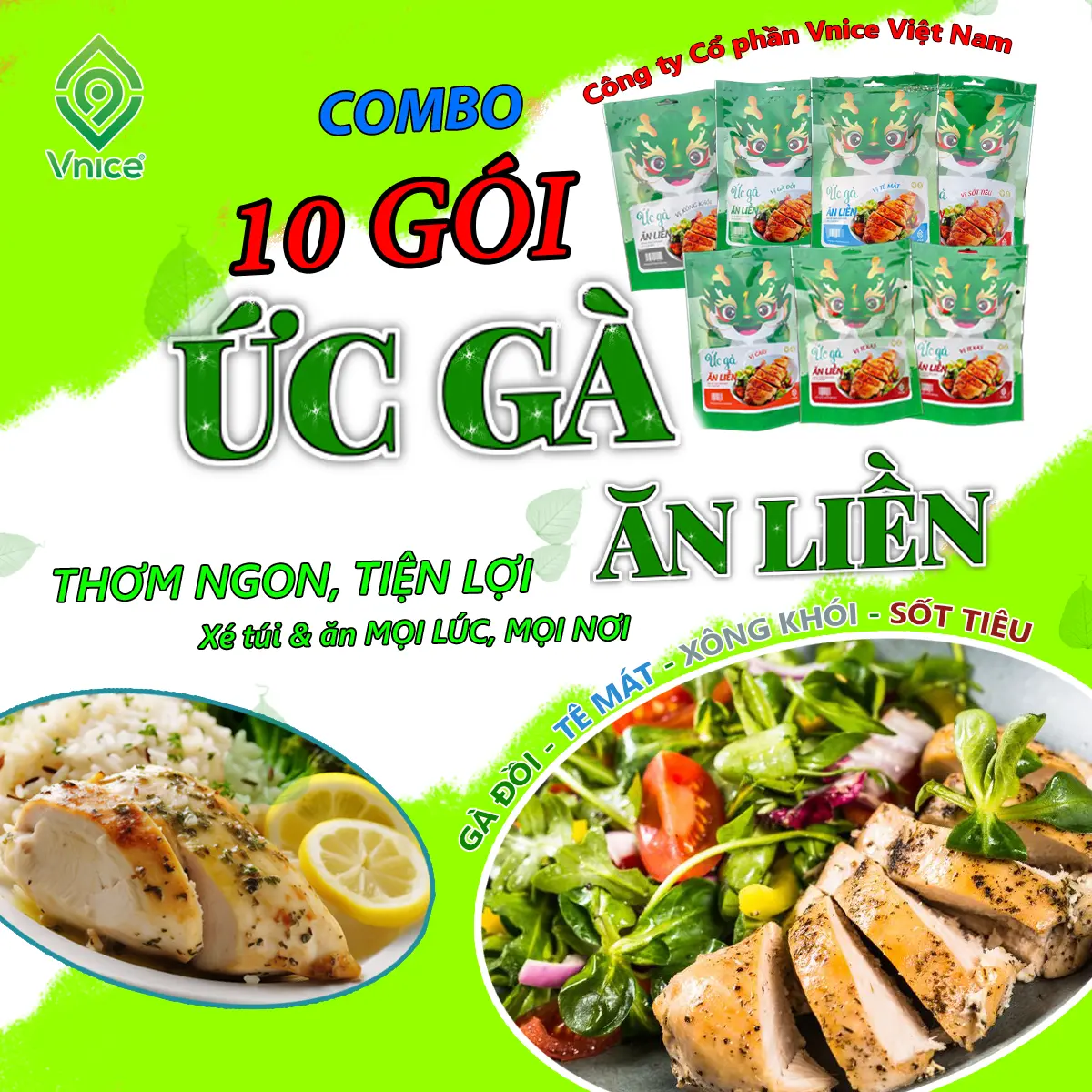 [HOT] COMBO 10 ỨC GÀ ĂN LIỀN KAWAI - Bữa Ăn Nhanh Gọn, Đầy Dinh Dưỡng, Xé Túi Ăn Ngay - Gói nhỏ 80G Cay Food