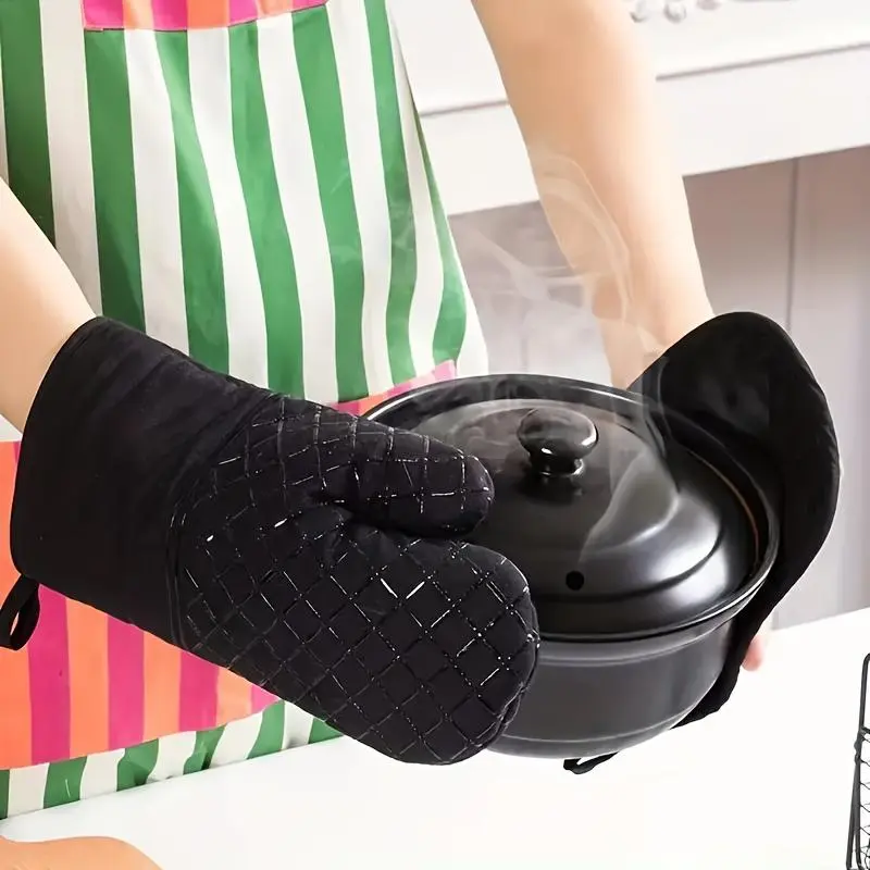 Silicone Oven Mitts & Pot Holder Set, 1 Set Heat Resistant Gloves & Heat Insulation Pad, Non-slip Oven Mitts for Baking, Cooking, Kitchen Supplies 6