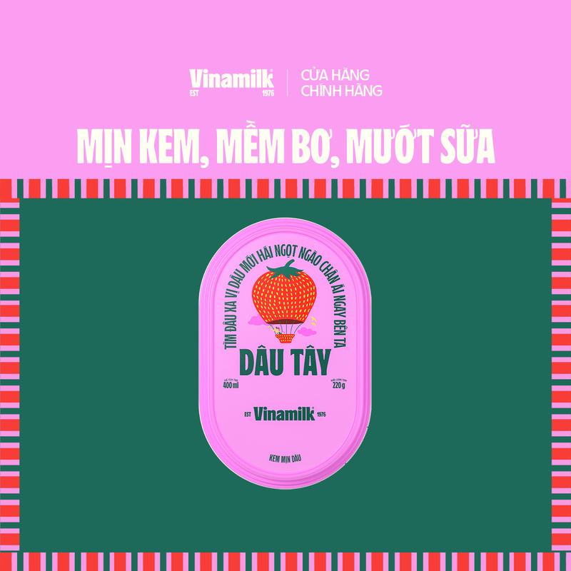 [CHỈ GIAO THÀNH PHỐ LỚN BÁN KÍNH 10KM] Thùng 4 hộp Kem mịn Dâu hộp 400ml 4