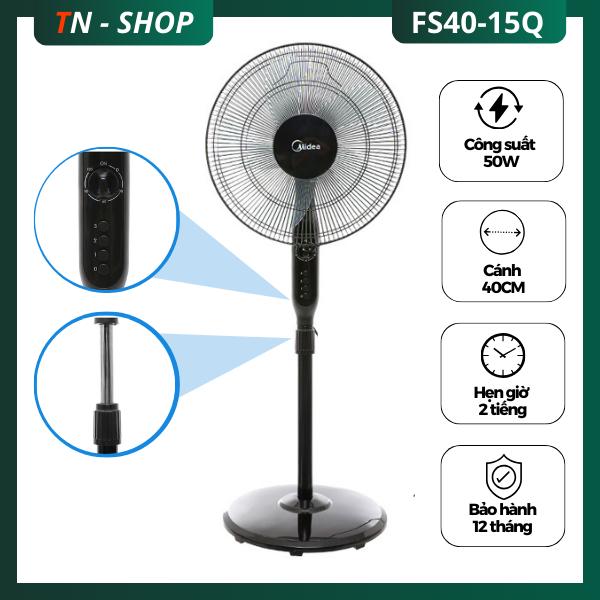 Quạt đứng Midea FS40-15Q, 50W, 5 cánh, 3 tốc độ gió