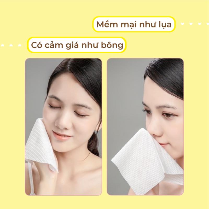 Product Introduction of Khăn khô đa năng cho bé PANDY vải cotton mềm 2 mặt, dùng 1 lần bịch 60 khăn rút, không mùi không paraben 3