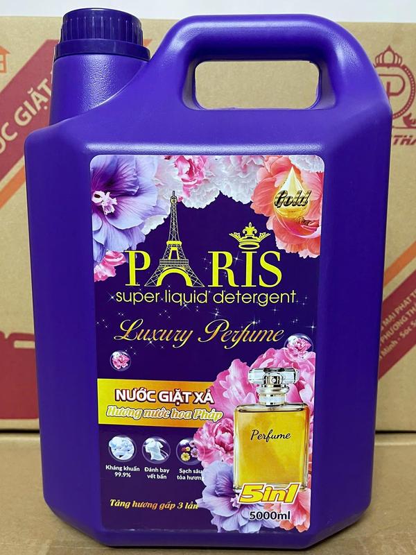Nước Giặt Paris Luxury can 5 lít ( hoặc Túi 3,6kg) , Tăng 3 Lần Hương Hoa, An Toàn Cho Da, Làm Sạch Nhanh