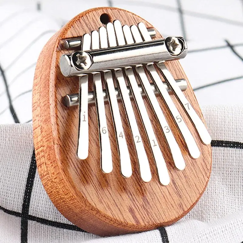 Wooden Mini Thumb Piano Musical Toy, 1 Count 8 Tones Portable Beginner Finger Piano, Music Accessories For Teenager 2