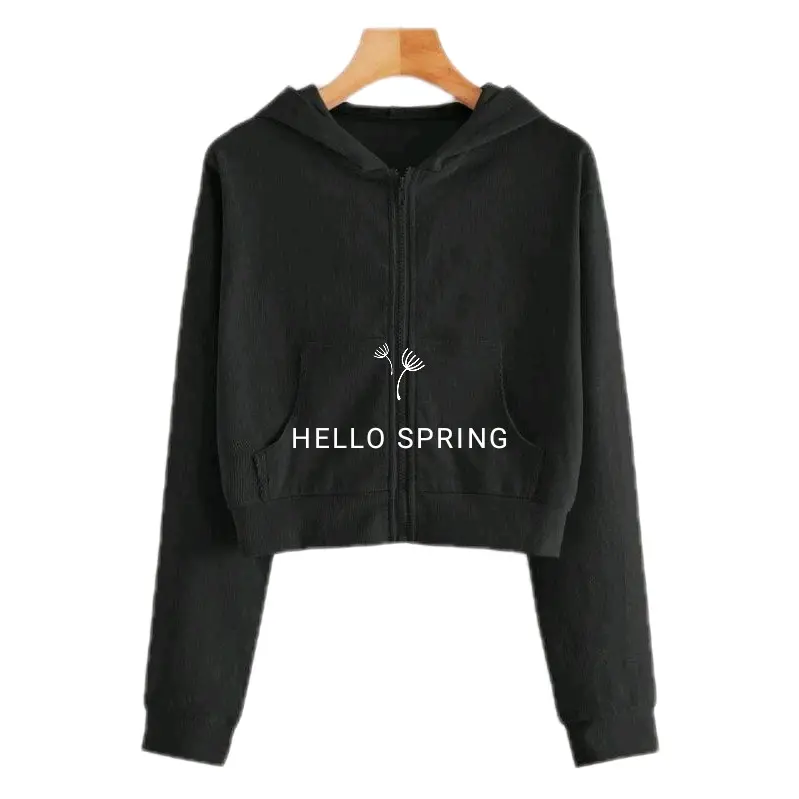 Jaket Hoodie Crop Zipper Kekinian Dengan Fleece Lembut Wanita Sweater Oversize Nyaman 2