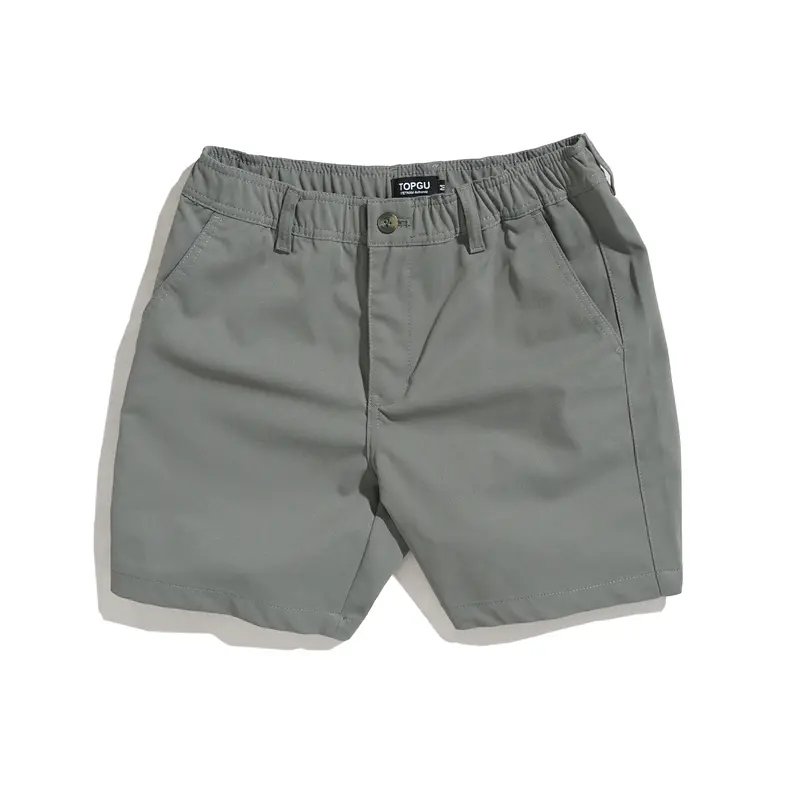 Quần Short Kaki Basic Chun Kéo Khóa Vải Kaki Cá Sấu, Co Giãn Thoải Mái, Trẻ Trung Nam Menswear Có Túi Kem Kem 4