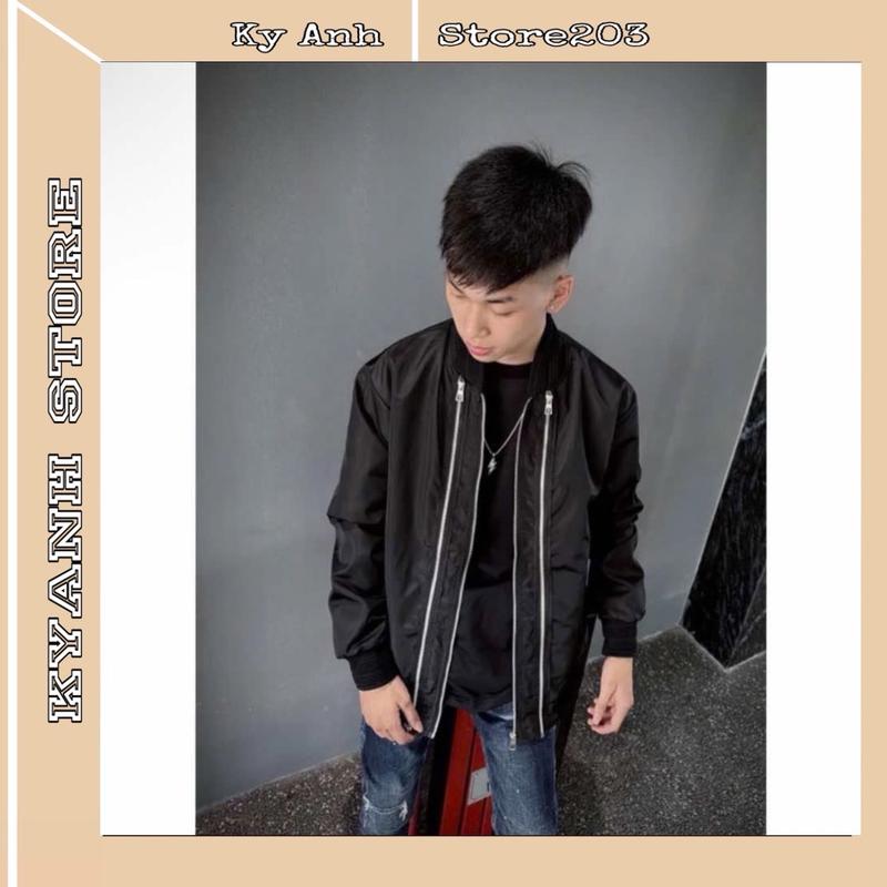 Áo khoác gió 3 khoá chất vải gió 2 lớp full bo gân dành cho nam nữ fom unisex