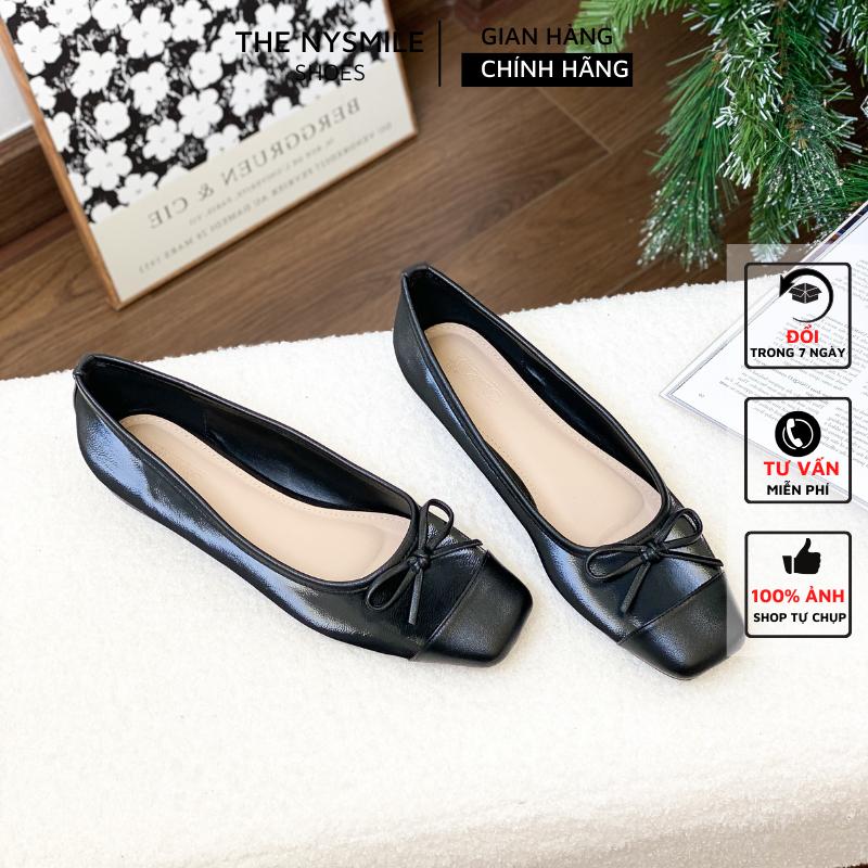  Giày búp bê bệt nơ mũi vuông dễ thương - Thenysmile - COPDA 