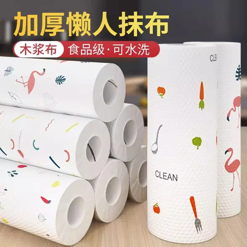Giấy lau nhà bếp, giẻ lười, dày, dùng một lần, ướt và khô, thấm nước, không dầu, khăn lau bát đĩa