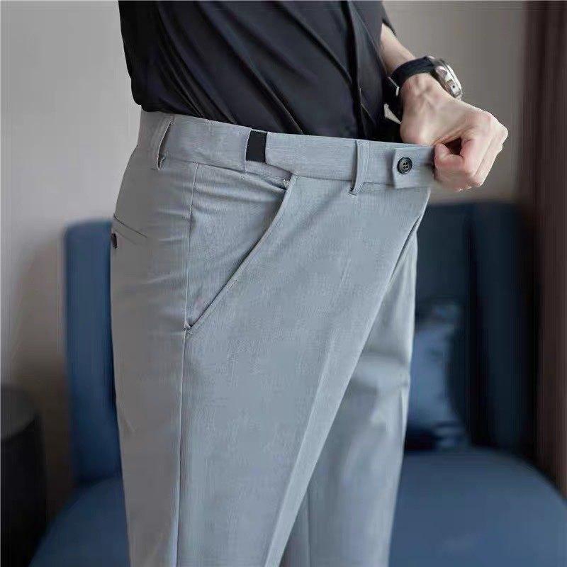 Quần âu nam cạp chun ẩn dáng baggy chất liệu cotton co giãn nhẹ, thoáng khí, mềm mịn, thanh lịch Q142 Menswear Pants quần  âu quana  unam Có Túi