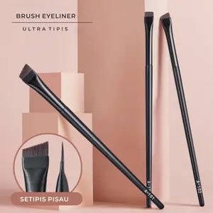 [Skistore] 1 Pcs Kuas Alis Eyebrow Eyeliner Brush Makeup Super Tipis Miring 2 IN 1