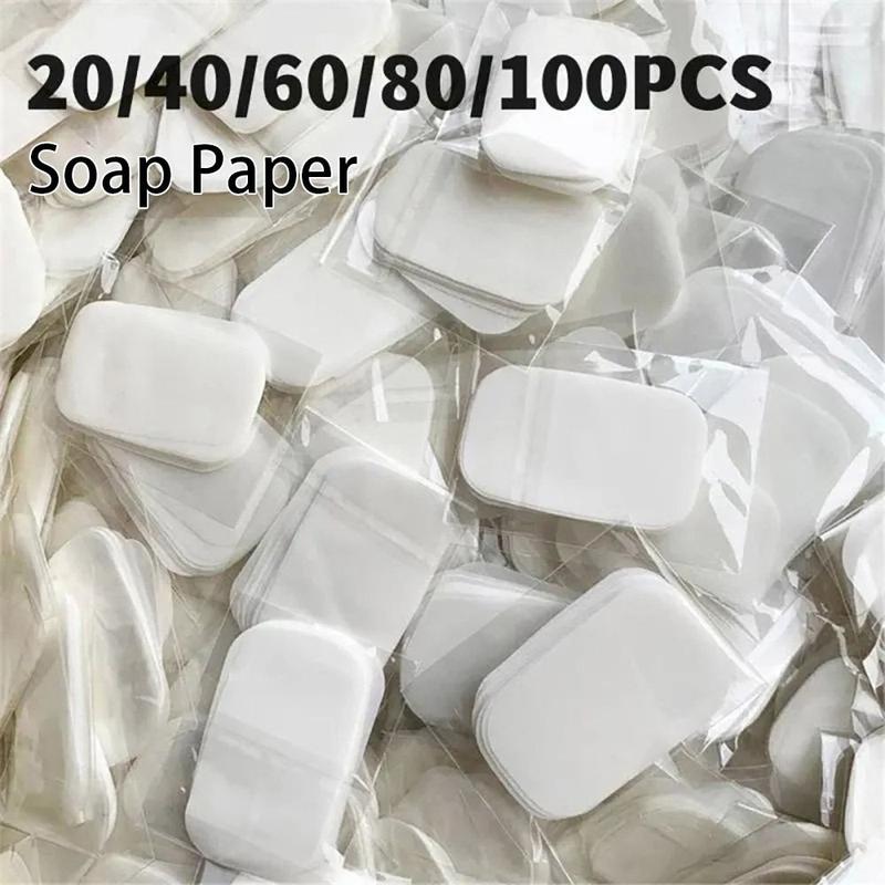 Product Introduction of moiistty 20/50/60/80/100pcs Useful Bath Clean Soap Paper Outdoor Travel Scented Hand Washing Slice Foaming Portable Soap Tablets 18