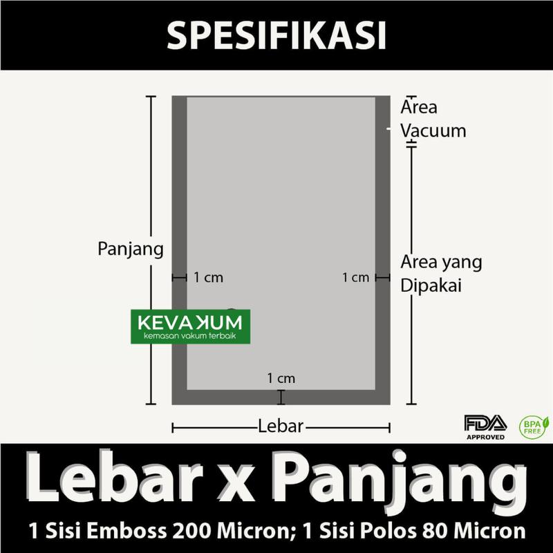 KEVAKUM Plastik Vakum Polos 15x20 isi 100 lembar 2