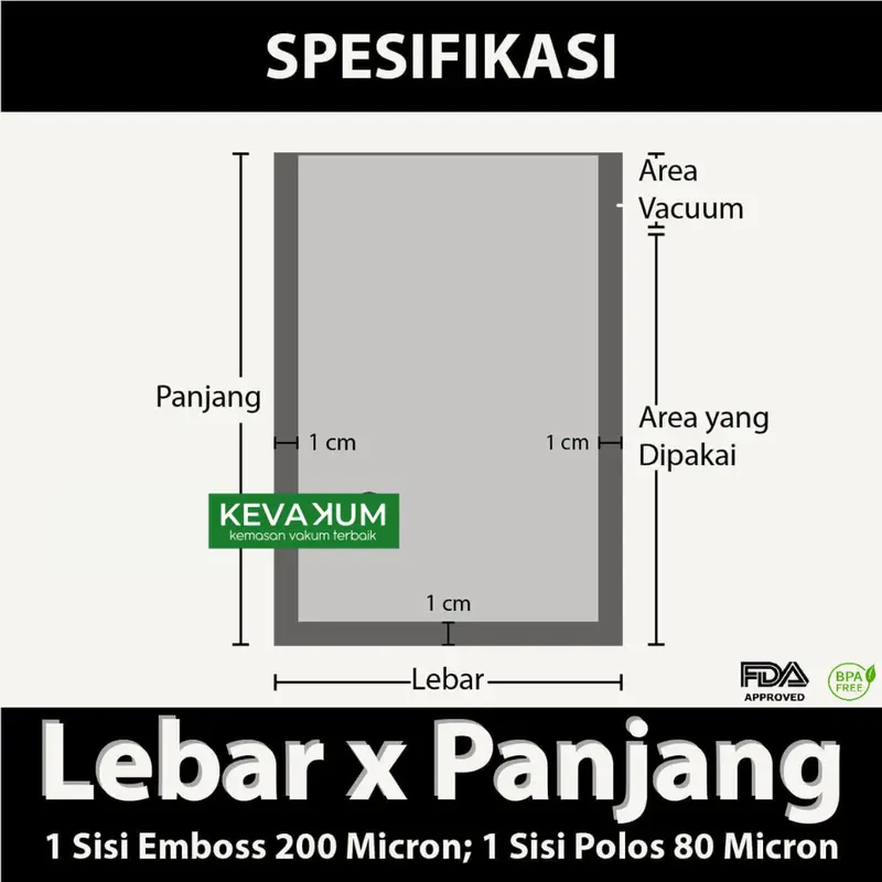 KEVAKUM Plastik Vakum Polos 15x20 isi 100 lembar 2