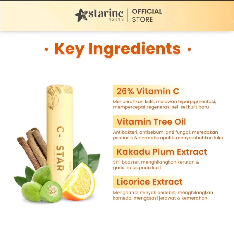 STARINC C Star Brightening Stick Vitamin C 26% | 11G 1