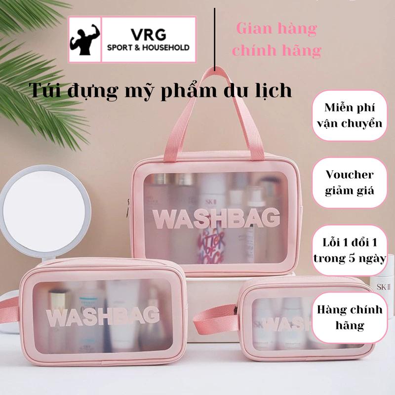 Túi đựng mỹ phẩm đồ trang điểm đi du lịch trong suốt nhiều size Hl008 dạng hộp Bag Nam