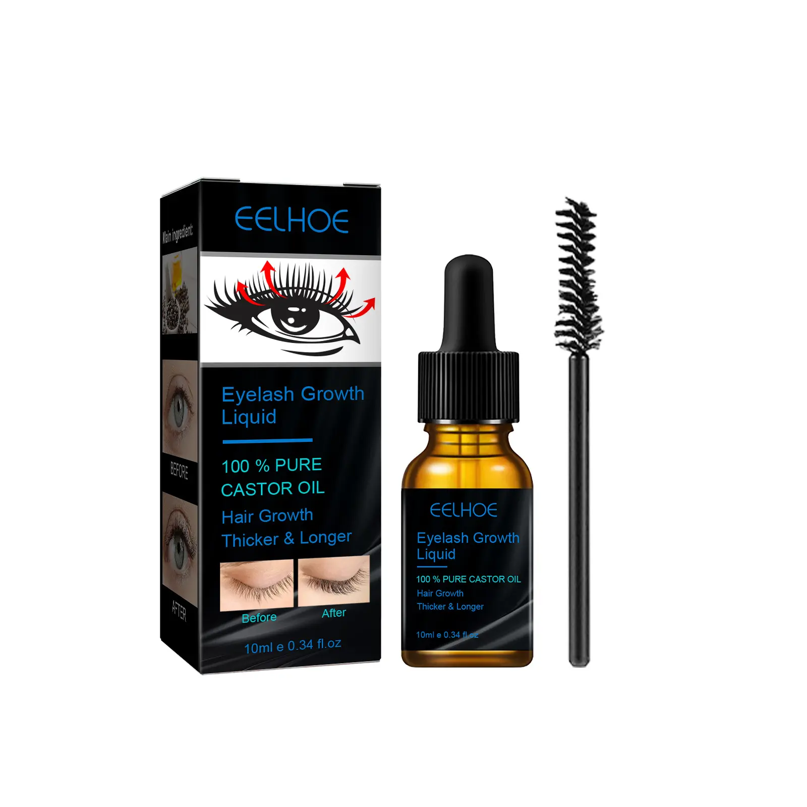Fast Eyelash Growth Serum Longer Fuller Thicker Lashes Eyelashes Growing Eyebrow Enhancer Essence Liquid Eye Care Products 10ml Cleansing Applicator