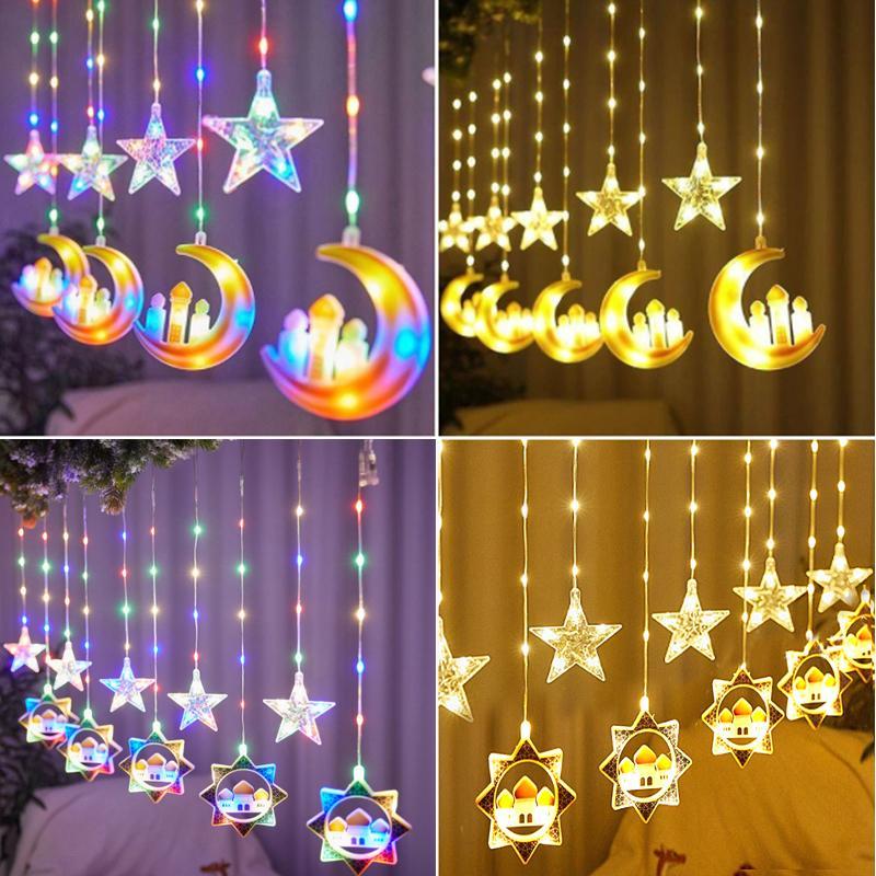 Product Introduction of 4.2M Sun Moon Fairy Light Ramadan Curtain Light Hari Raya Lighting Decoration Lamp Christmas Lampu for Muslim Eid Lampu Ramadan Lampu Decor 35