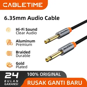 CABLETIME Kabel Aux TS 6.5mm Mono Audio Jack for Audio Equipment