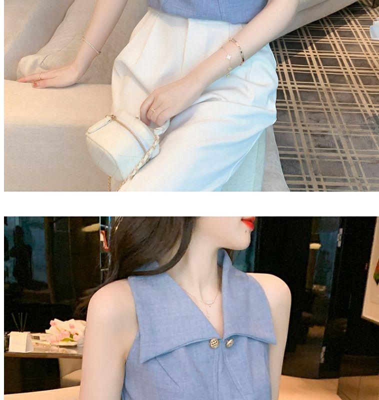 Product Introduction of Áo Sơ Mi Nữ, Trễ Vai Và Không Tay, Cao Cấp, Có Ve Áo, Phong Cách Nữ Thần, Sang Trọng Và Sang Trọng, Thích Hợp Cho Mùa Hè, Áo Phối Kiểu 2024 13