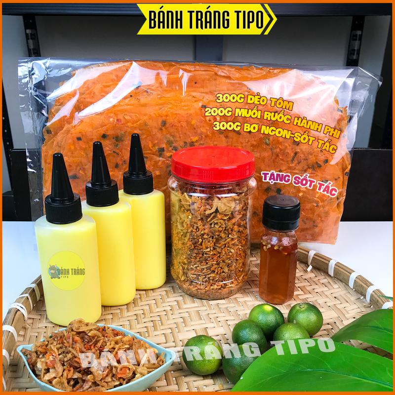 COMBO Bánh Tráng DẺO TÔM Phơi Sương - Muối Tép Hành Phi - Bơ Béo Siêu Ngon - Sốt Tắc - BÁNH TRÁNG TIPO