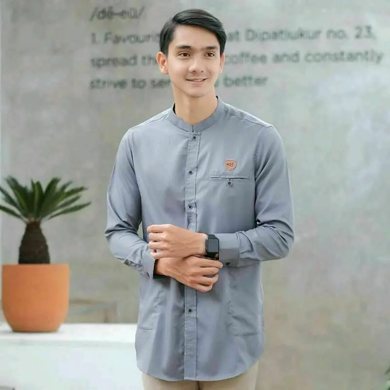 KEMEJA KOKO KURTA LENGAN PANJANG POLOS 5