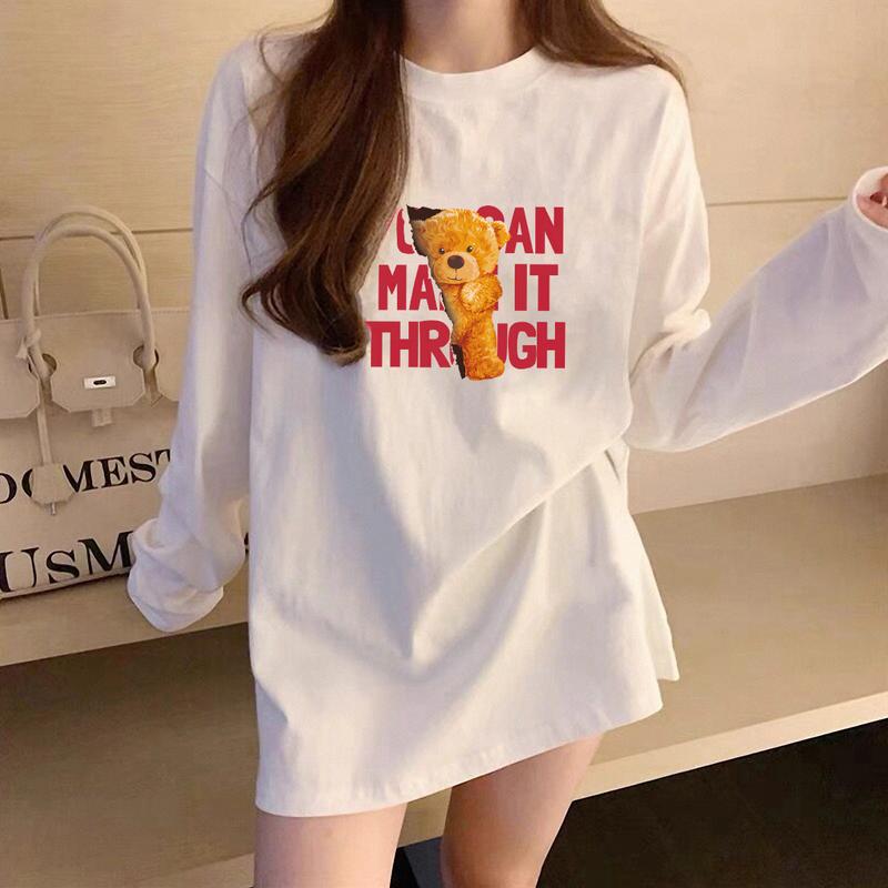 Product Introduction of Maternity Clothes Nursing Clothes Autumn and Winter Long Sleeve Mid-Length Korean Style Loose plus Size Bottoming Shirt Nursing Clothing Outerwear T-shirt Women 7