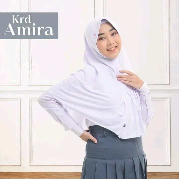 Rabbani-Kerudung Amira  Jilbab Sekolah Muslim Variasi Instan Coklat Hitam Putih
