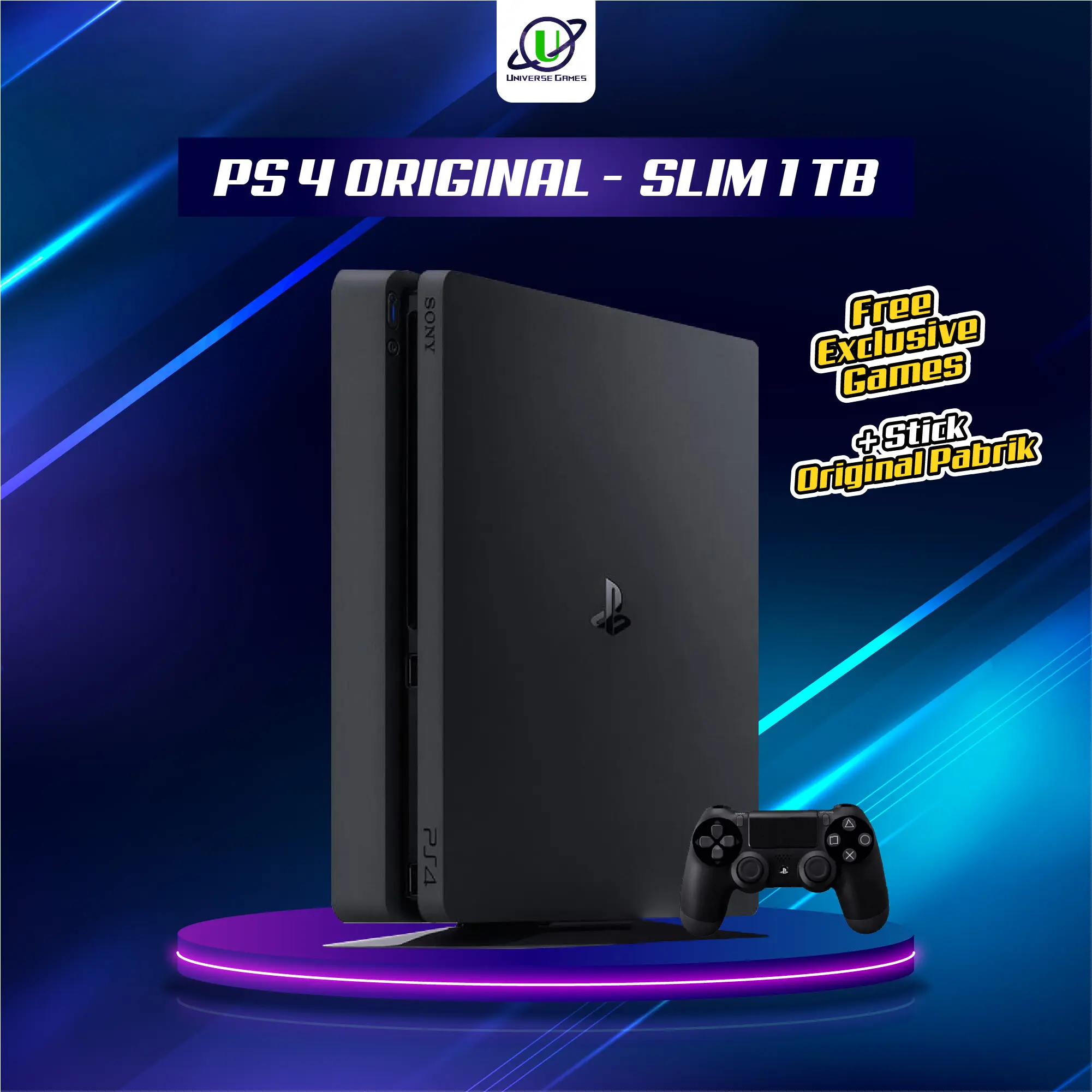 PS4 Slim Scon Bundle Stik OP  - 1TB Plus Games E/Ex