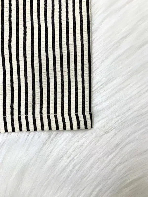 Women's Striped Print Elastic Waist Wide Leg Pants, Casual Comfy Trousers for Spring & Fall, Women's Bottoms for Daily Wear 6