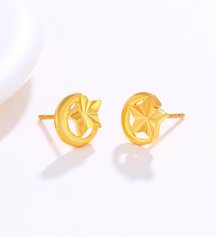 Product Introduction of Bông Tai Đinh tán, Mạ Trang Sức, Vàng 24K, Thiết Kế Ngôi Sao, Mặt Trăng, Xe Hơi Và Hoa, Thời Trang Nhật Bản Và Hàn Quốc, Phong Cách Độc Đáo Hoa Tai Thanh Lịch, Dành Cho Nữ, Mạ Vàng 7
