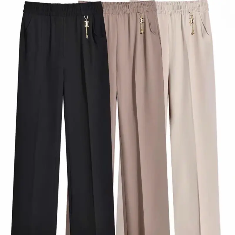 Quần trung niên nữ dài dáng baggy chất poly co giãn thu đông cho bà cho mẹ thoải mái, thanh lịch Q06 Pants Women Denim