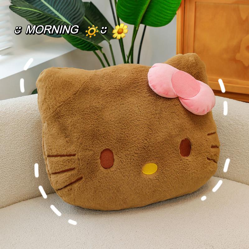 Đồ Chơi Nhồi Bông Hello Dễ Thương KT, Mèo Kitty Da Đen, Búp Bê Đệm Sau Đầu Giường / Đệm Ghế, Ưa Nhìn, Siêu Dễ Thương, Hàng Mới Về 2025 5