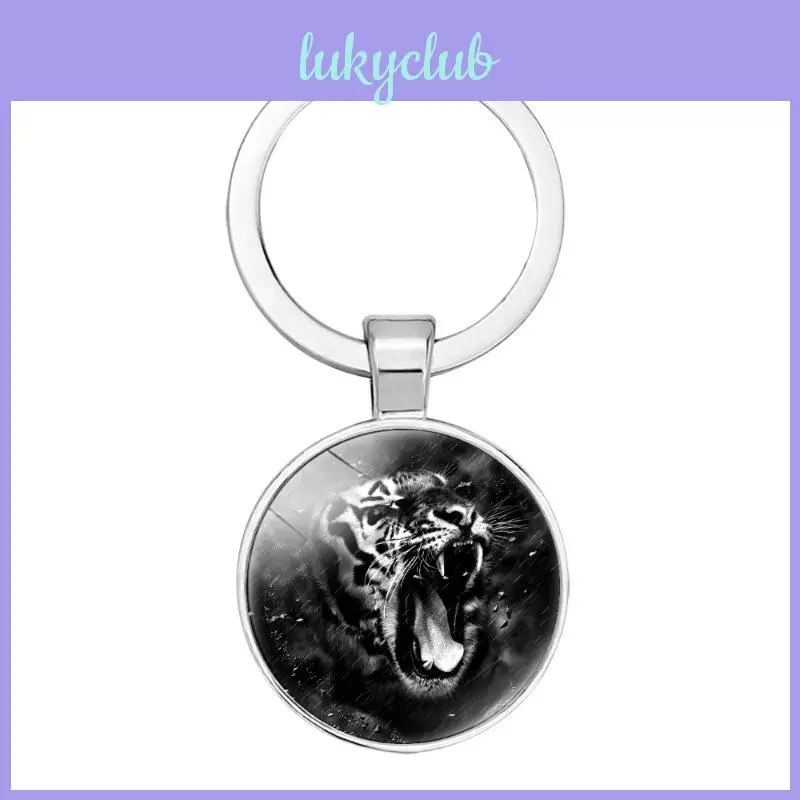 High quality Metal Keychain With Tiger Print Perfect As Gift Or