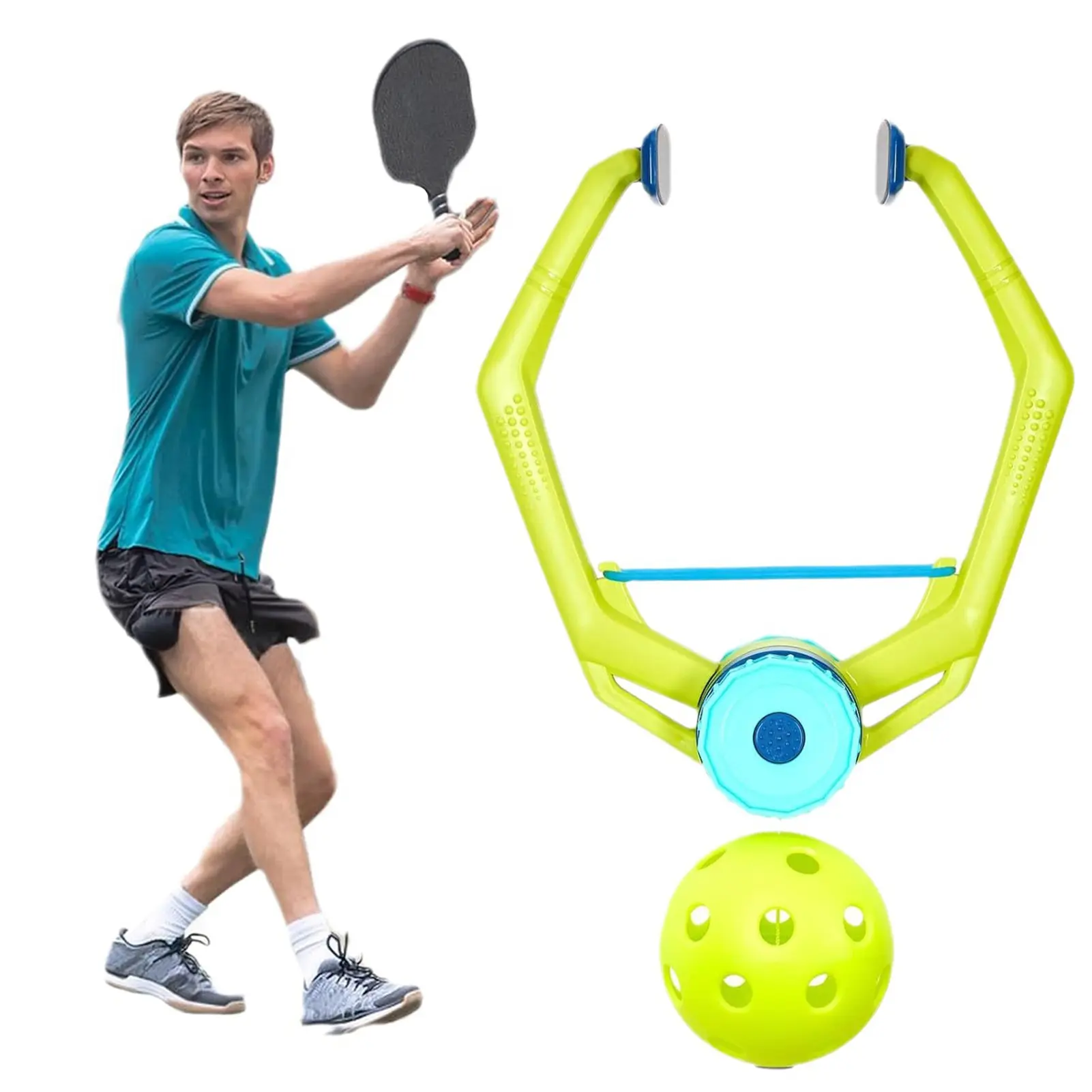 Swazsdk Pickleball Trainer Continuous Pickleball Rebounder with String Self Practice Tennis Training Tool for All Ages And Skill Levels