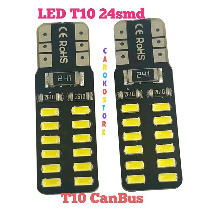 Gambar Lampu Led T10 canbus 24 titik senja sen rem plat nomer dari CarokoStore Kota Tangerang Selatan Tokopedia