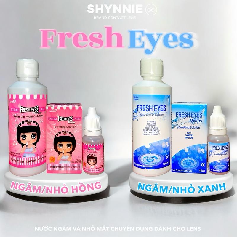 Nước ngâm lens/nhỏ mắt vệ sinh kính áp tròng loại chuyên dụng - Lens Huế - dung dịch rửa lens nuoc ruamat eyefresh vn softlens eye