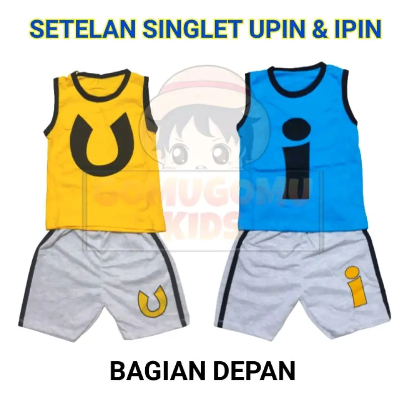 Baju Setelan Singlet anak Upin Ipin 0