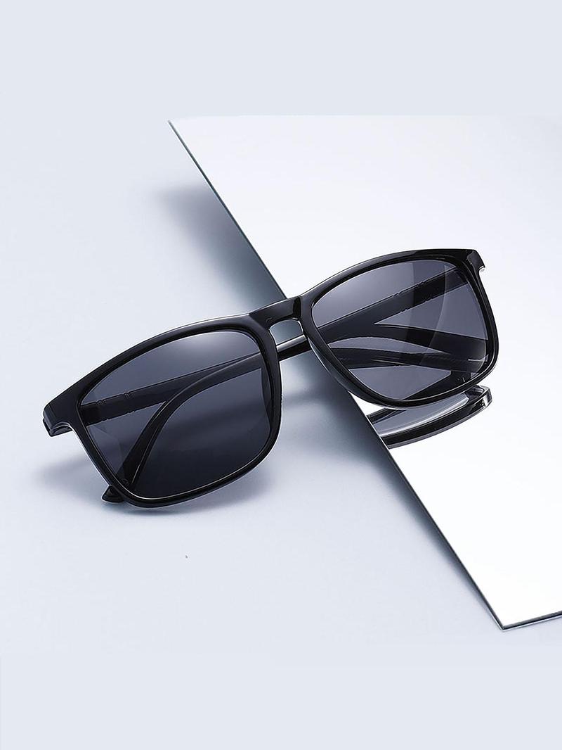 Product Introduction of Unisex Simple Style Square Frame Sunglasses, Trendy Casual Sunglasses for Everyday Use, Fashion Accessories for Outdoor Activities 0
