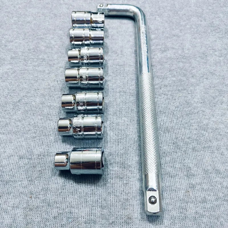Bộ 7 đầu tuýp ngắn 8-19mm và cần cong L dùng để sửa chữa ôtô, xe máy 5