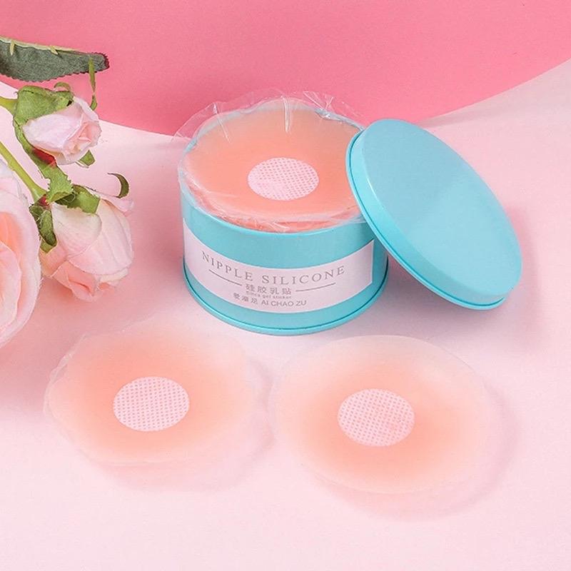 Combo 3 Hộp 30 Miếng Dán Ngực Silicon Lót Nhũ Hoa Vú Siêu Mềm Mại Nữ Women - Voi - Kem Sen