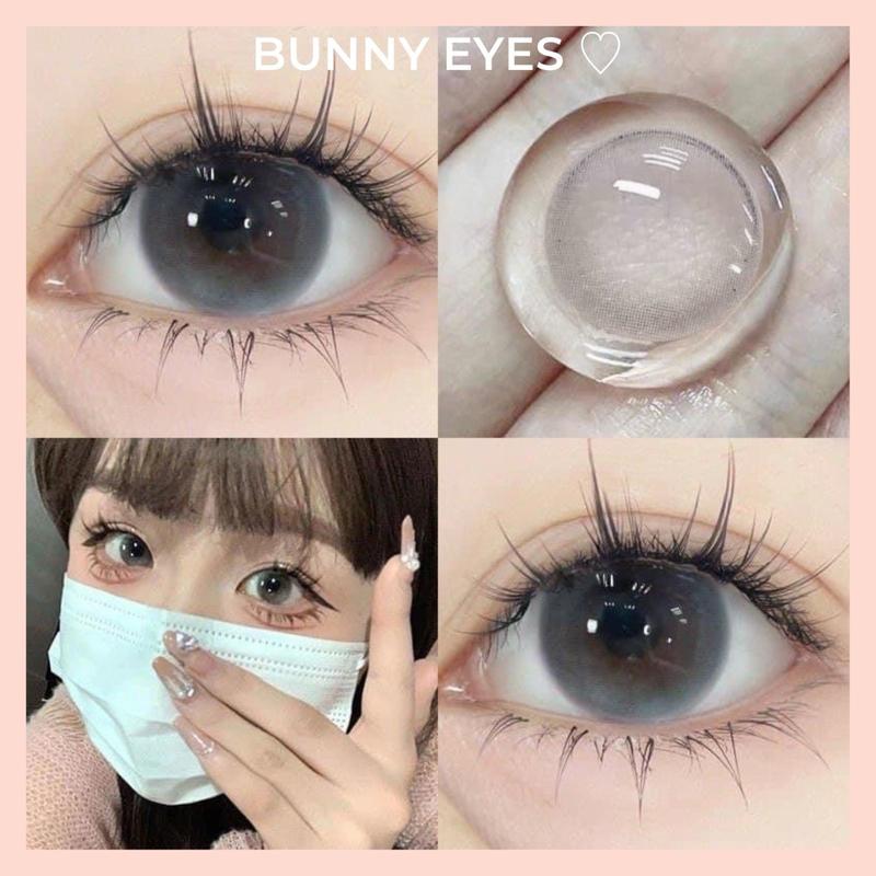 Kính Áp Tròng Lens Xám Trong Snow Bubble Gray Size 14.0mm Độ Cận Từ 0.00 Đến 6.00 Độ (Tặng Kèm Khay Dụng Cụ Đeo )- Bunny Eyes fairy không viền