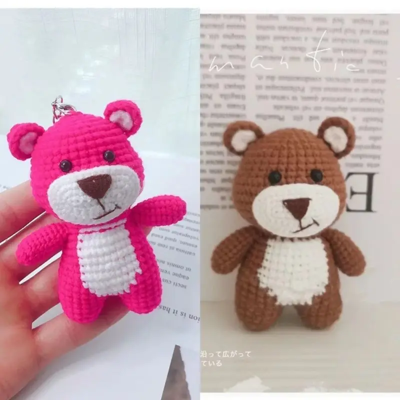 Gói Vật Liệu Tự Làm Dệt Tay Gấu Dâu Tây, Thanh Băng Dày, Dệt Tay, Quà Tặng Bạn Gái, Làm Bằng Tay, Thêm Tình Yêu 2