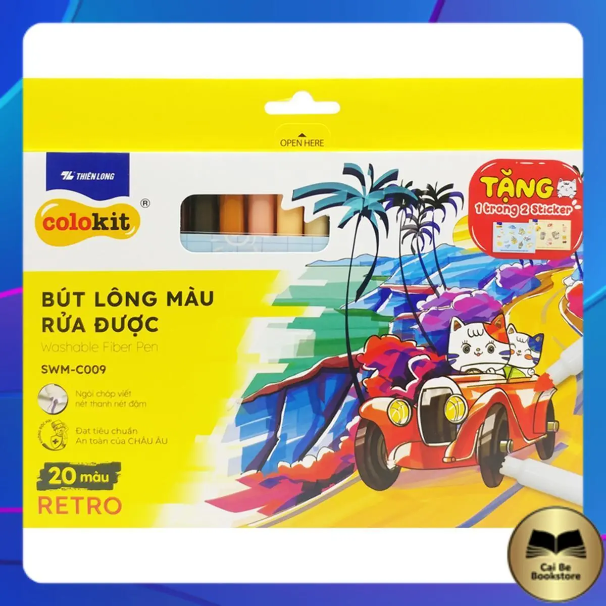 [Chính hãng] Bút lông màu rửa được Colokit SWM-C009 RETRO 20 màu Nhà Sách Cái Bè CH5