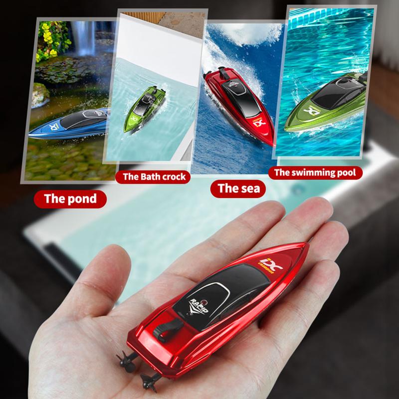2.4GHz High Speed Mini RC Boat LED Light Waterproof Electric Remote Control Ship Children Remote Control Ship Toy Party Gift 2
