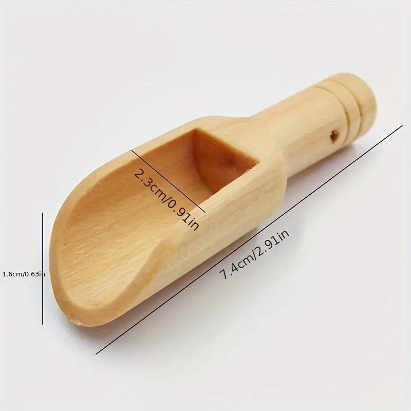 Mini Wooden Spoon(4 Counts), Tea Scoop, Small Spice Spoon for Sugar Scrubs, Spices, Bath Salts, Cooking, Kitchen Gadgets 1