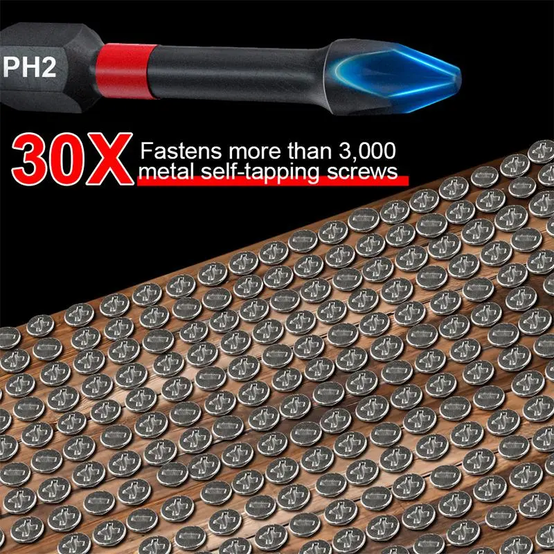 SuSuMu Impact Screwdriver Bit Set, Screwdriver Bit with Screwdriver Shank, Non-skidding Long Screwdriver Bit Set for Home Building Electronic Repair 4