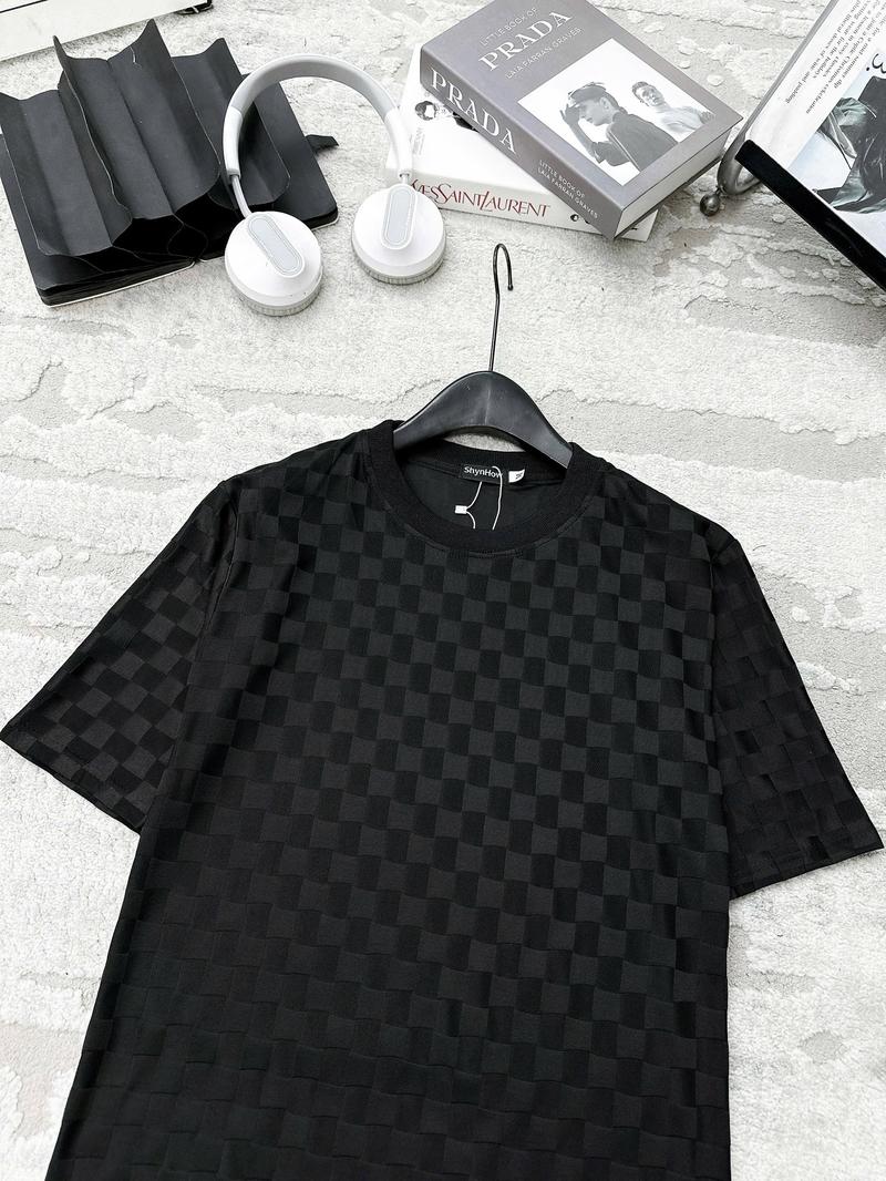 Product Introduction of Áo thun nam cổ tròn vải caro đen trắng AT2599 chất cotton mặc mát và thấm hút tốt 23