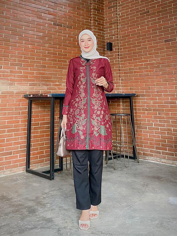 TUNIK BATIK 1429 WK 05.03 II TUNIK BATIK II PAKAIAN BATIK WANITA II BAJU BATIK WANITA 0