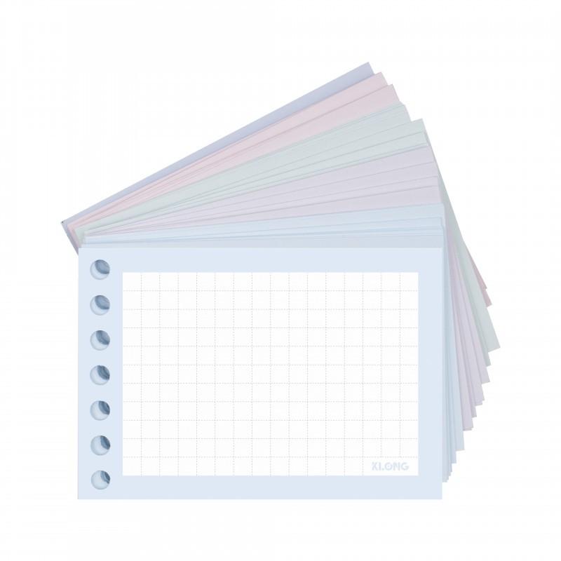 Tệp 80 tờ A7 4 màu Binder Card Klong 150GSM MS 910 giấy note index card cài sổ còng tiện lợi