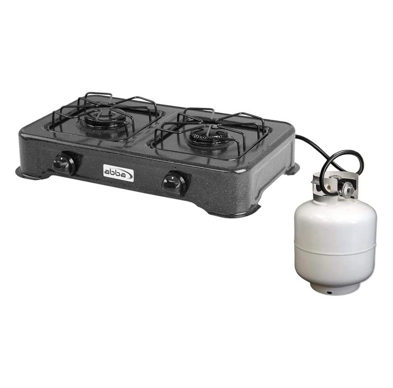 TikTok Shop: deyixin999 ABBA Double Burner Portable Propane StoveTop - Lightweight  Alloy Steel Portable Stove - Stove for Camping, Patio & Outdoor Activities,  13.19